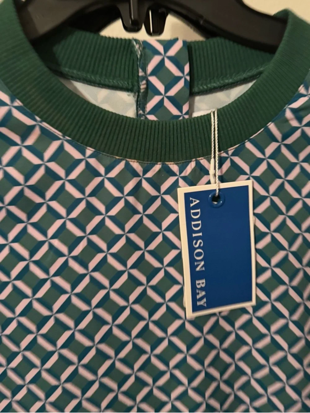 NWT Addison Bay Vine Geo Trellis Print Peplum Drop Waist Flounce Dress Sz XL - Picture 9 of 11
